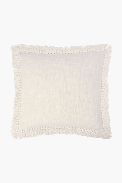 Fringed Textured Scatter Pillow - Ivory - 50 x 50